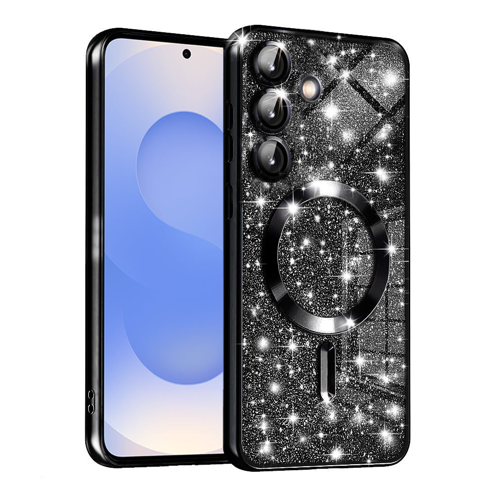 Husă Techsuit Luxury Glitter MagSafe Galaxy S25 – Negru – imagine 3