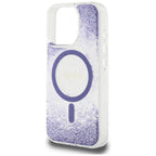 Husă Guess iPhone 16 Pro Resin Bottom Glitter MagSafe, mov – imagine 4