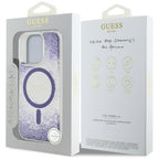 Husă Guess iPhone 16 Pro Resin Bottom Glitter MagSafe, mov – imagine 7