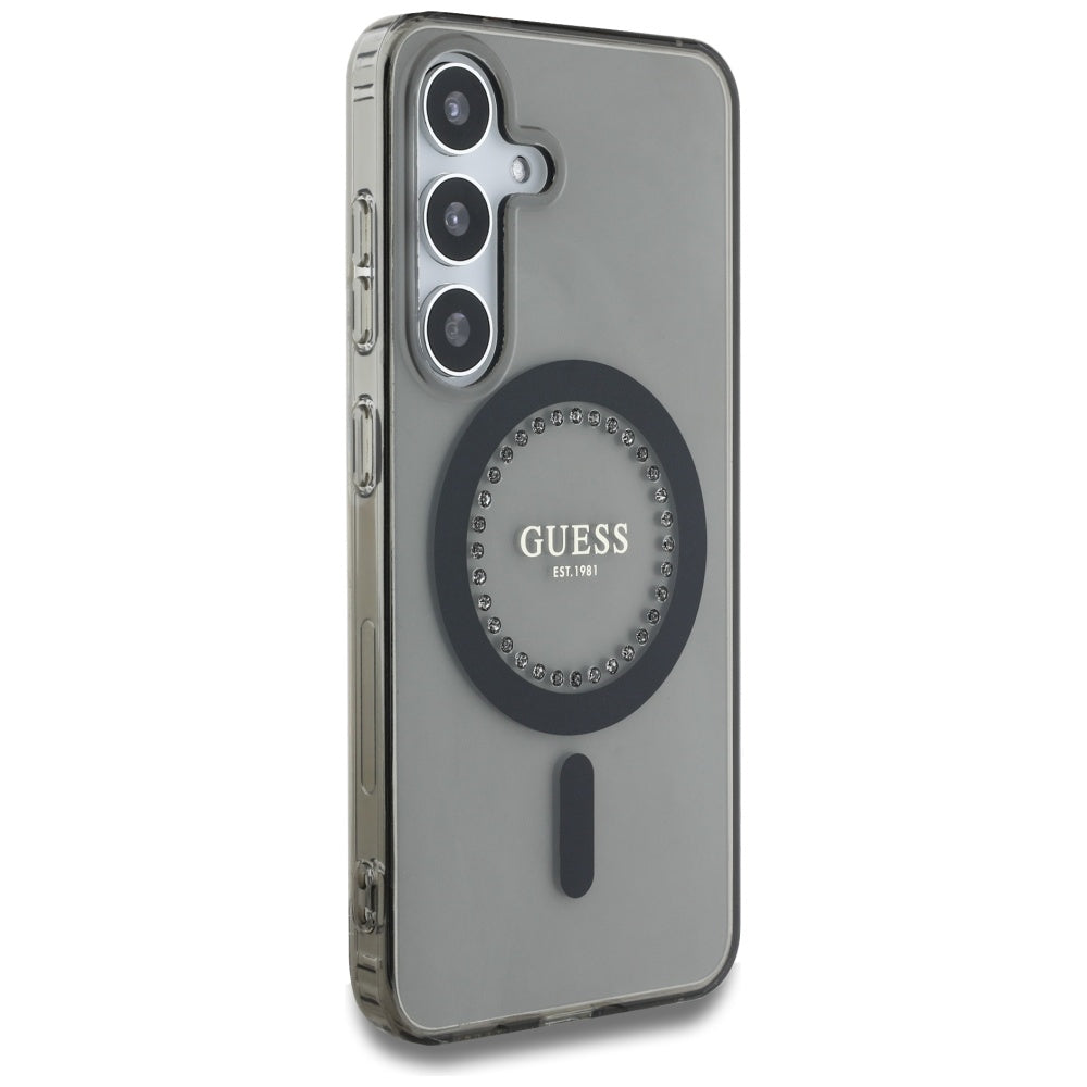 Husă Guess Samsung Galaxy S25 IML Rhinestones MagSafe, negru – imagine 2