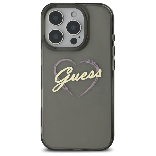 Husă Guess iPhone 16 Pro Hardcase IML Heart, negru – imagine 1