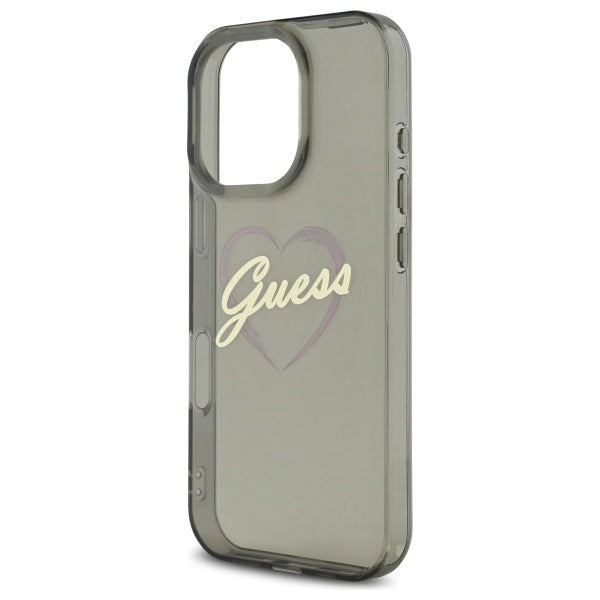 Husă Guess iPhone 16 Pro Hardcase IML Heart, negru – imagine 5