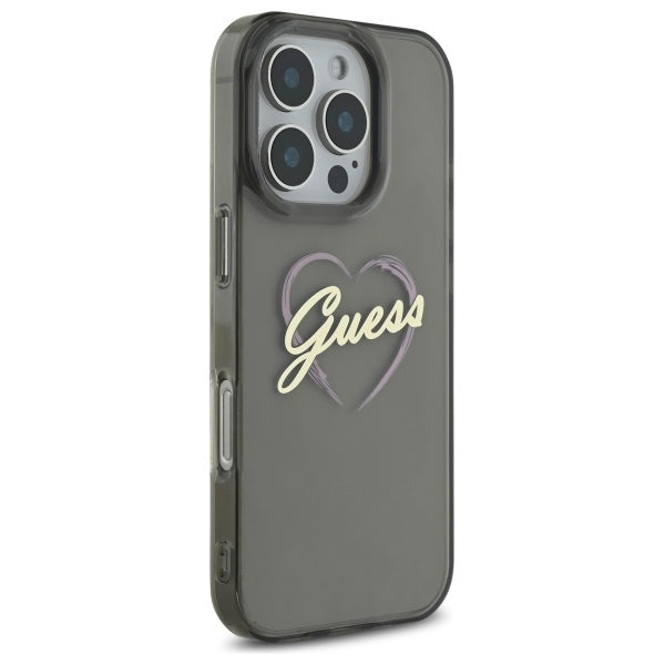Husă Guess iPhone 16 Pro Hardcase IML Heart, negru – imagine 2