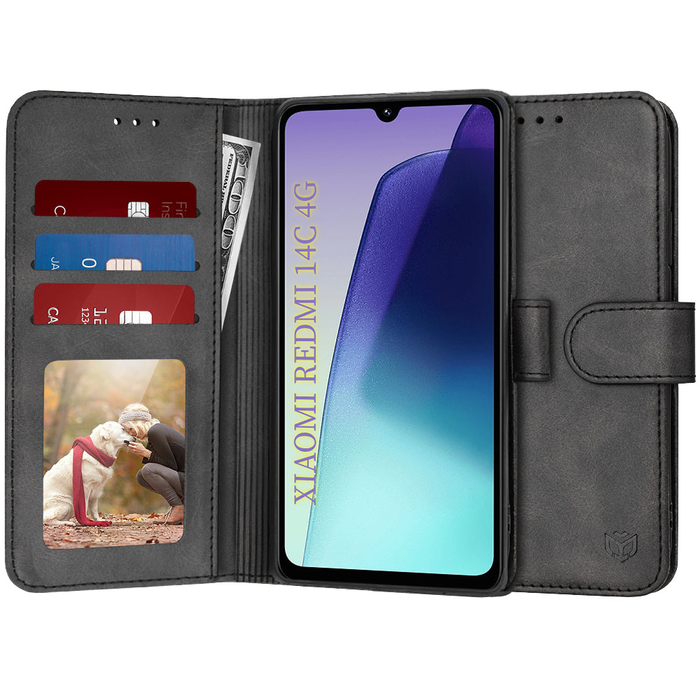 Husă Xiaomi Redmi 14C / Poco C75 flip Techsuit Diary Book, negru – imagine 1