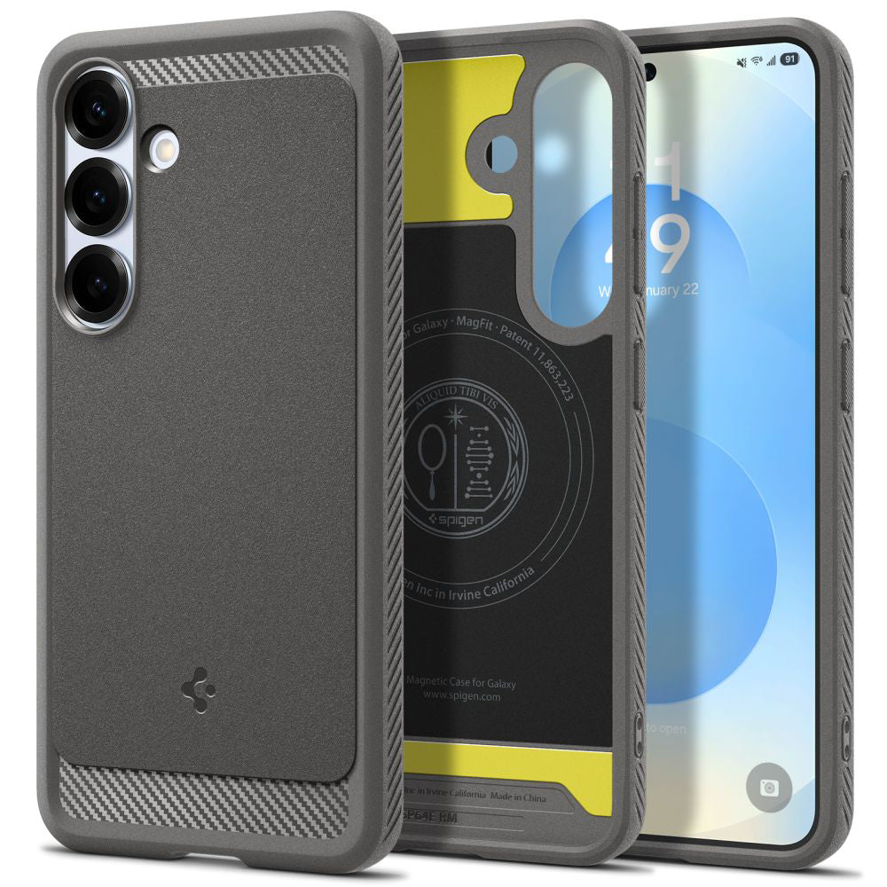 Husă Spigen Rugged Armor MagSafe Galaxy S25 – Marble Grey (gri) – imagine 7
