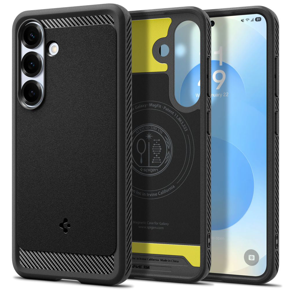 Husă Spigen Rugged Armor MagSafe Galaxy S25 – Negru mat – imagine 1