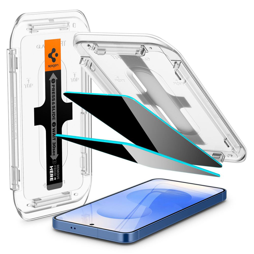 Folie de sticlă privacy Spigen Glas.tR EZ Fit HD pentru Samsung Galaxy S24 / S25 – imagine 7