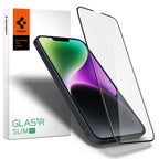 Folie de sticlă Spigen Glas.tR Slim pentru iPhone 13 / 13 Pro / 14 / 16e / 17e – Ramă neagră – imagine 5