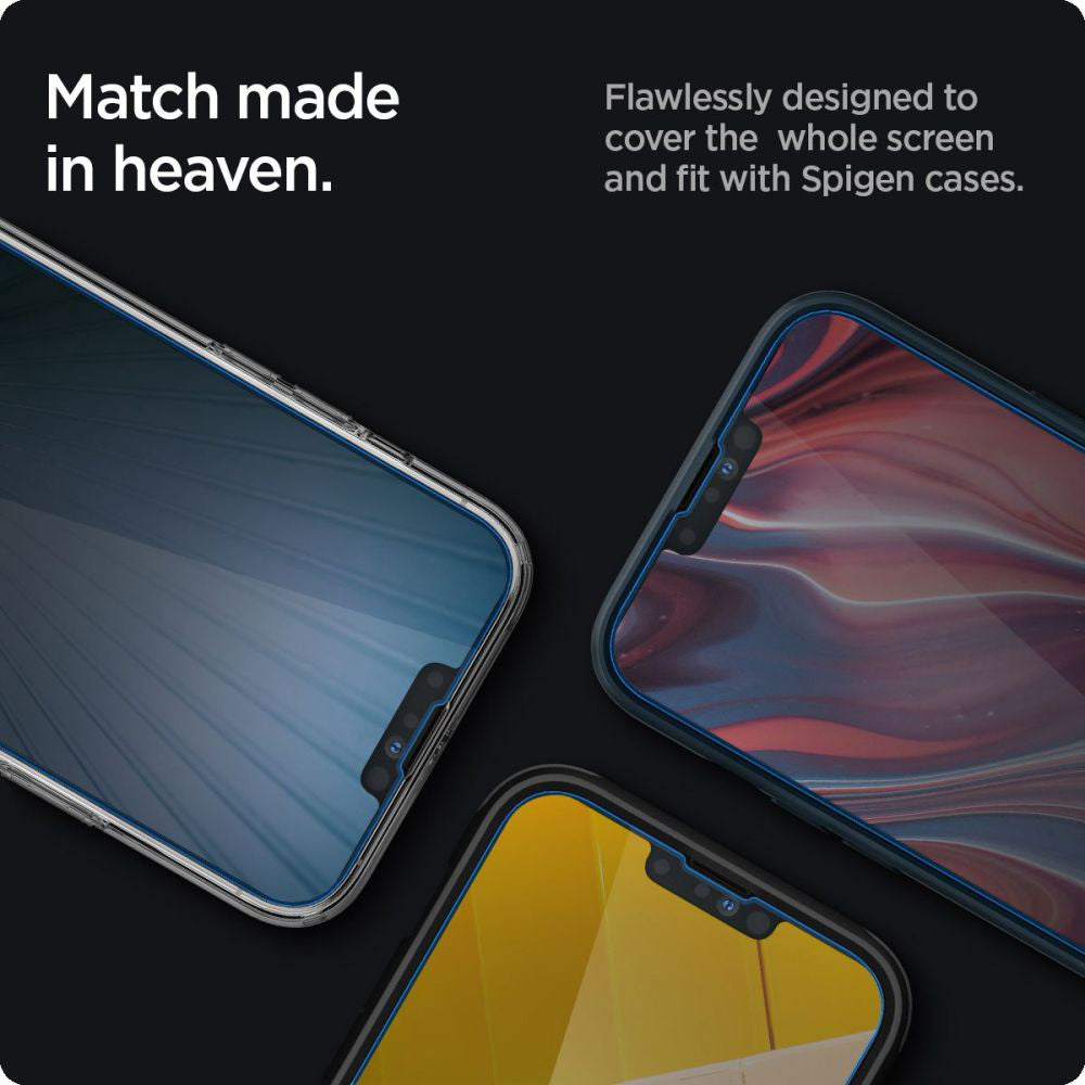 Folie de sticlă privacy Spigen Glas.tR Slim pentru iPhone 13 / 13 Pro / 14 / 16e / 17e – imagine 4