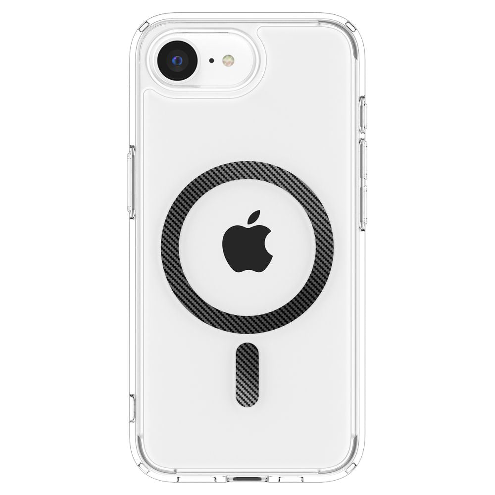 Husă Spigen Ultra Hybrid MagSafe iPhone 16e / 17e – Transparent / Carbon Fiber – imagine 2