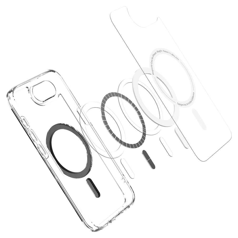 Husă Spigen Ultra Hybrid MagSafe iPhone 16e / 17e – Transparent / Carbon Fiber – imagine 5