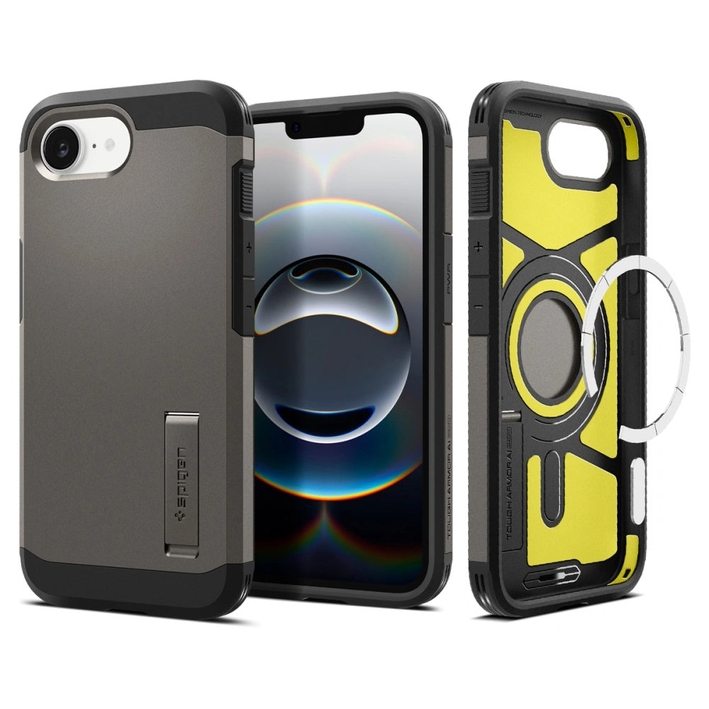 Husă Spigen Tough Armor MagSafe iPhone 16e / 17e – Gunmetal (gri metalic) – imagine 7