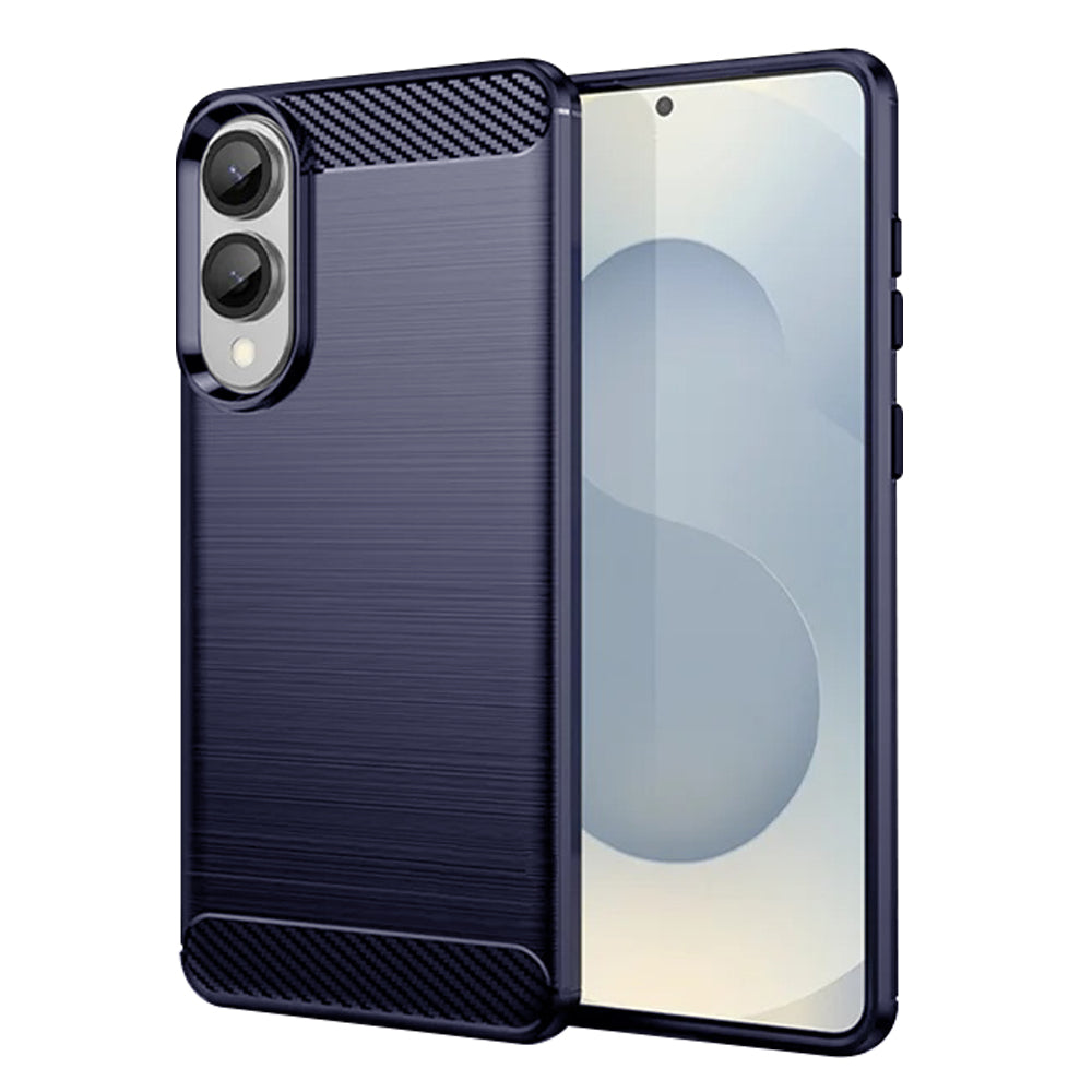 Husă Techsuit Carbon Silicone Galaxy S25 Edge – Albastru – imagine 3