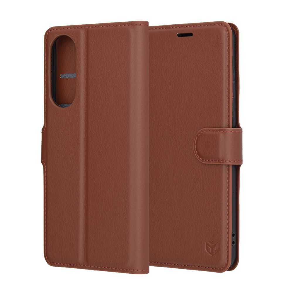 Husă portofel Techsuit Leather Folio Galaxy S25 Edge – Maro – imagine 6