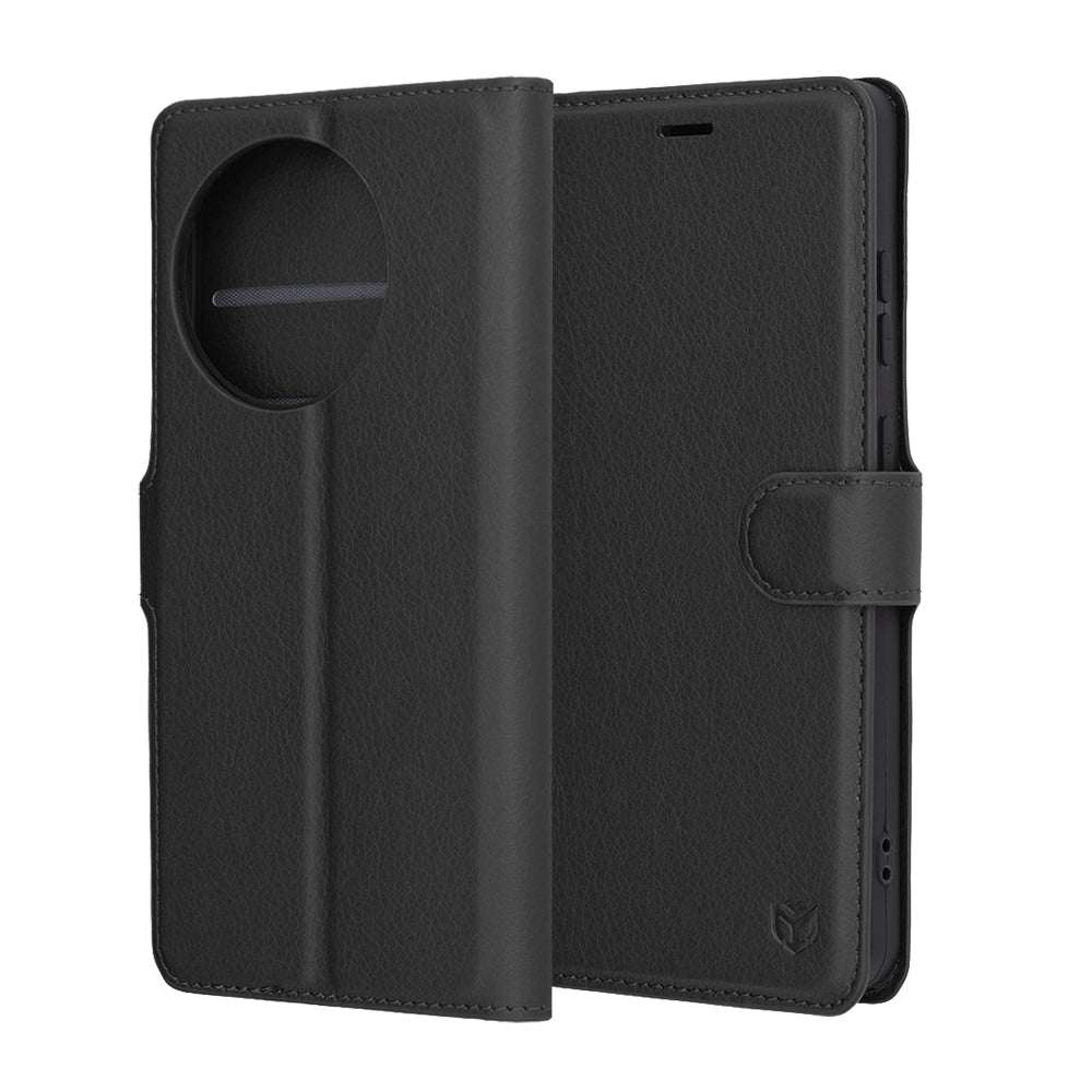 Husă OnePlus 13R tip portofel Techsuit Leather Folio, negru – imagine 6