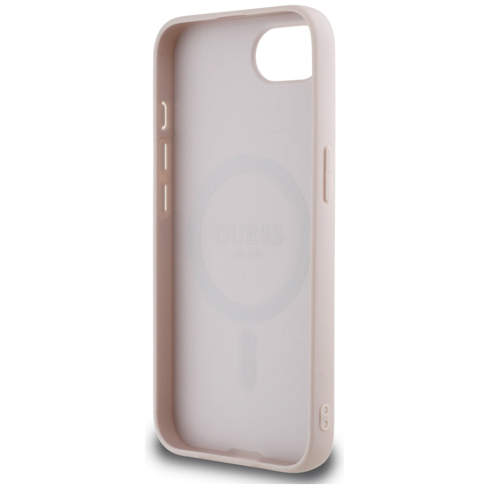 Husă Guess iPhone 16e 4G Circle Classic Logo MagSafe, roz – imagine 4