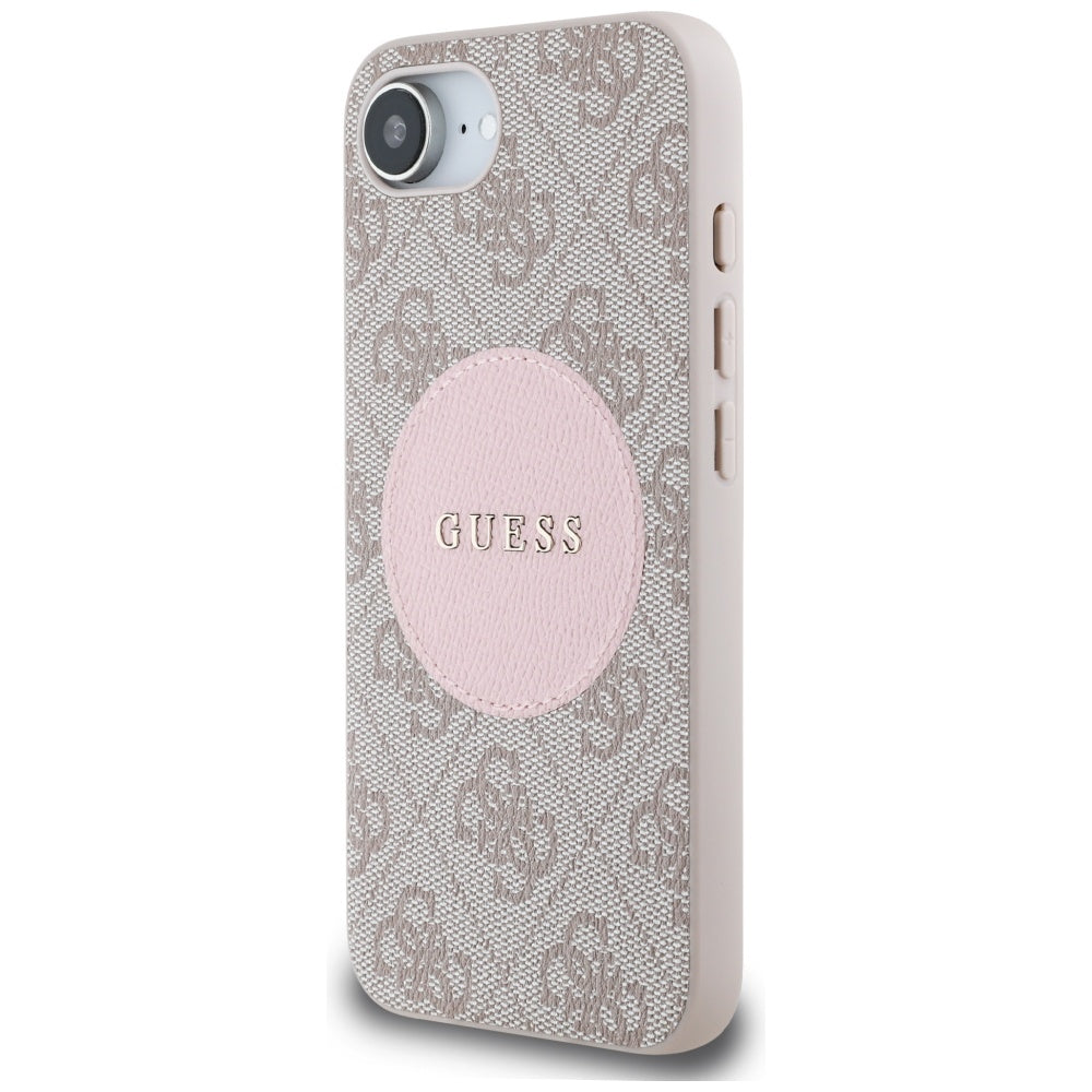 Husă Guess iPhone 16e 4G Circle Classic Logo MagSafe, roz – imagine 3