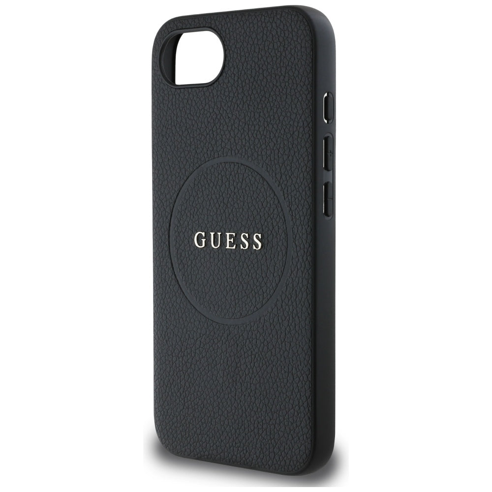 Husă Guess iPhone 16e Grained Gold Ring MagSafe, negru – imagine 5