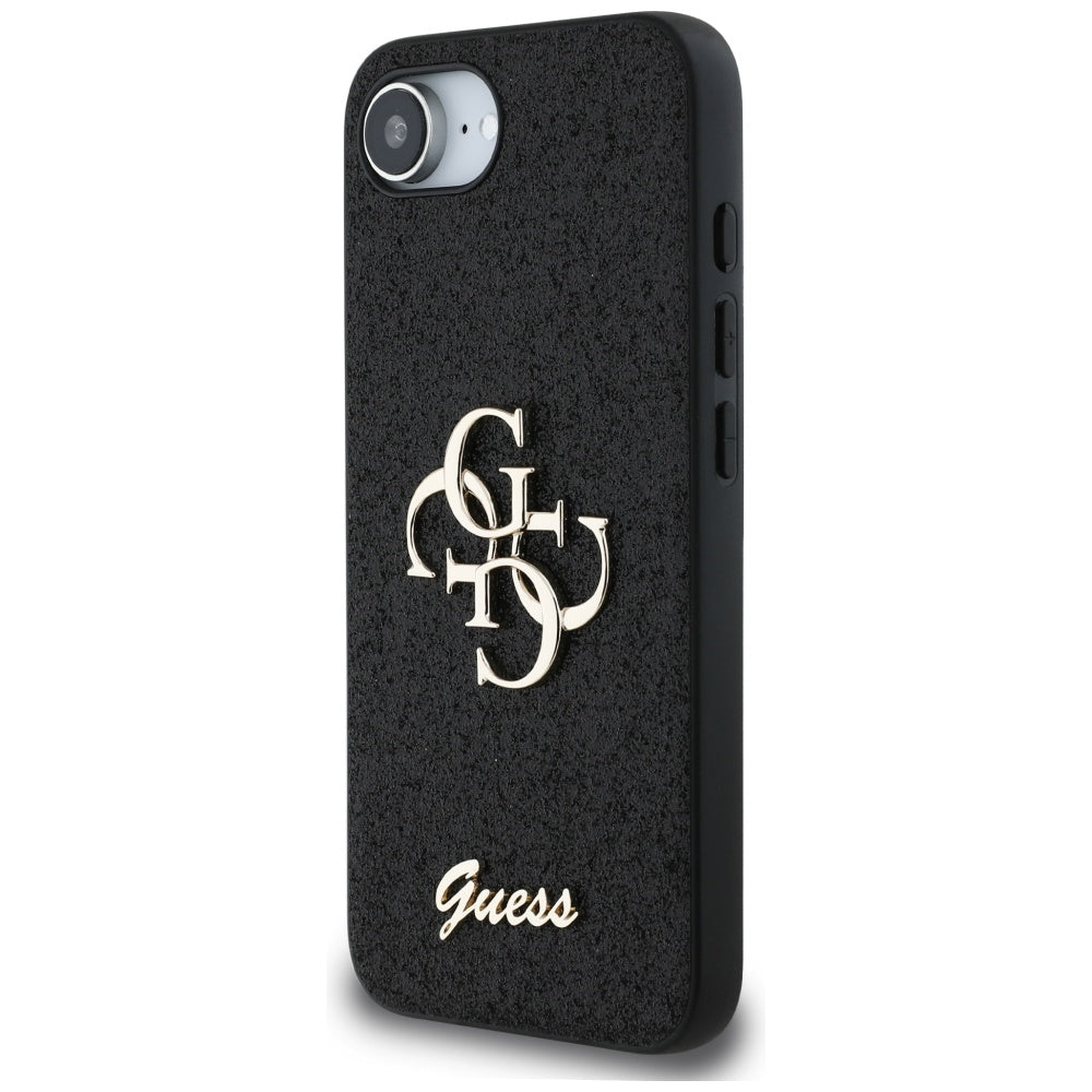 Husă Guess iPhone 16e Glitter Fixed Big 4G, negru – imagine 3