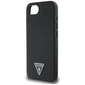 Husă Guess iPhone 16e Grained PU Triangle Logo MagSafe, negru – imagine 1