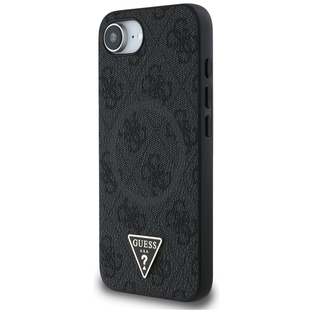 Husă Guess iPhone 16e 4G Ring Triangle Logo MagSafe, negru – imagine 2