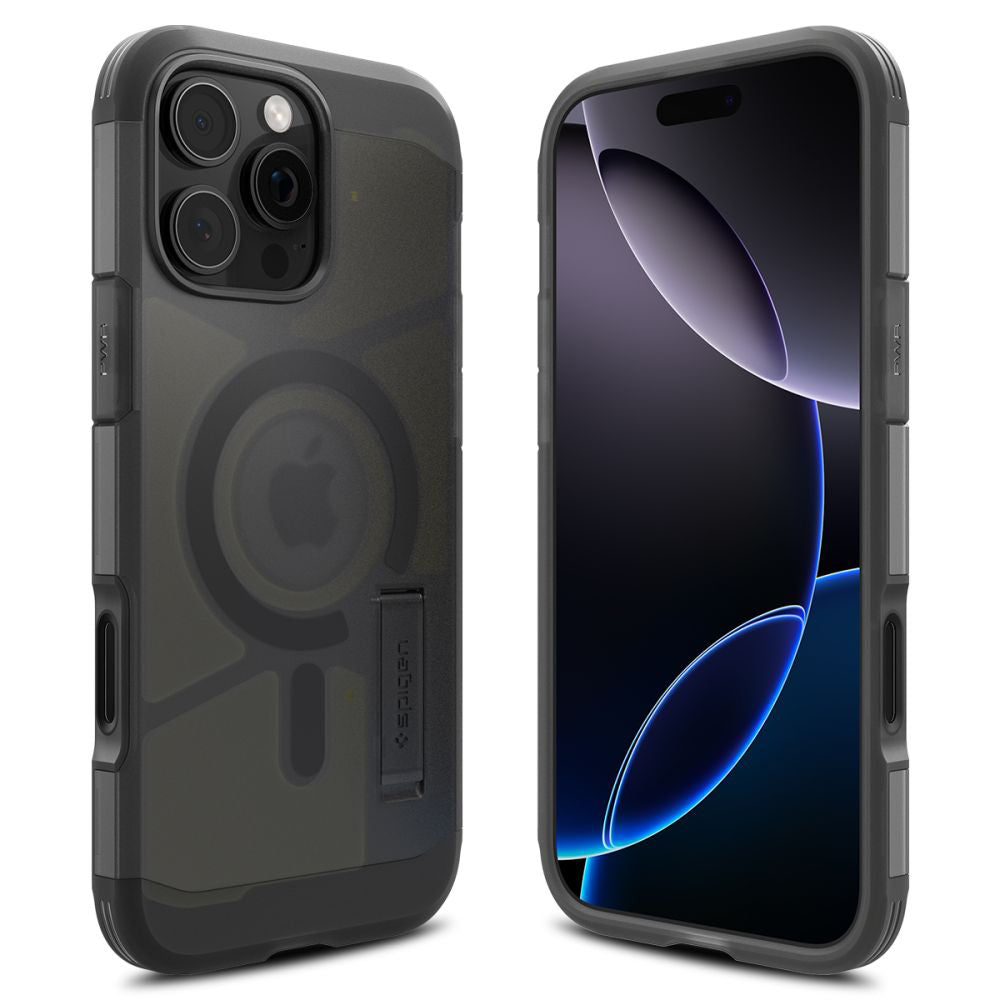 Husă Spigen Tough Armor MagSafe iPhone 16 Pro Max – Frost Black (negru mat translucid) – imagine 12