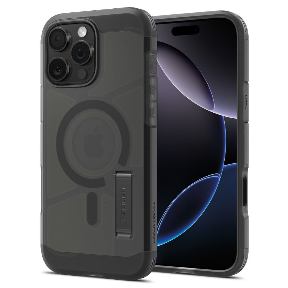 Husă Spigen Tough Armor MagSafe iPhone 16 Pro Max – Frost Black (negru mat translucid) – imagine 11