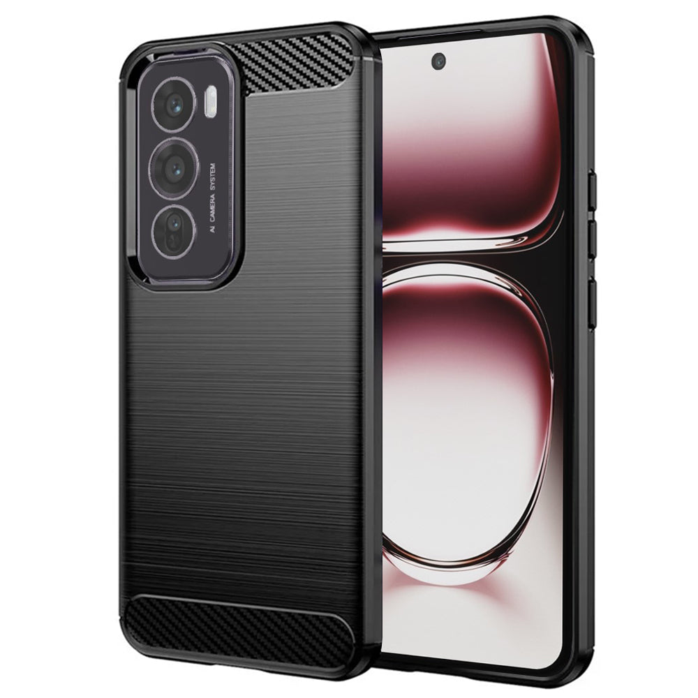 Husă Oppo Reno12 Pro Techsuit Carbon Silicone, negru – imagine 1