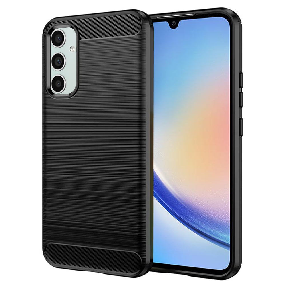 Husă Galaxy A34 5G Techsuit Carbon Silicone, negru – imagine 1
