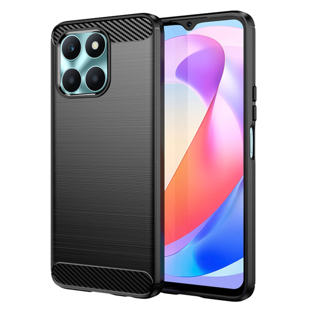 Husă Honor X6a Techsuit Carbon Silicone, negru – imagine 1