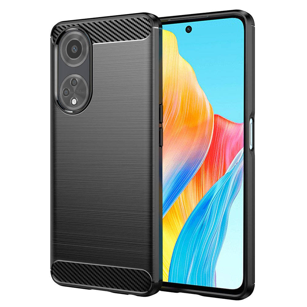Husă Oppo A98 5G Techsuit Carbon Silicone, negru – imagine 1