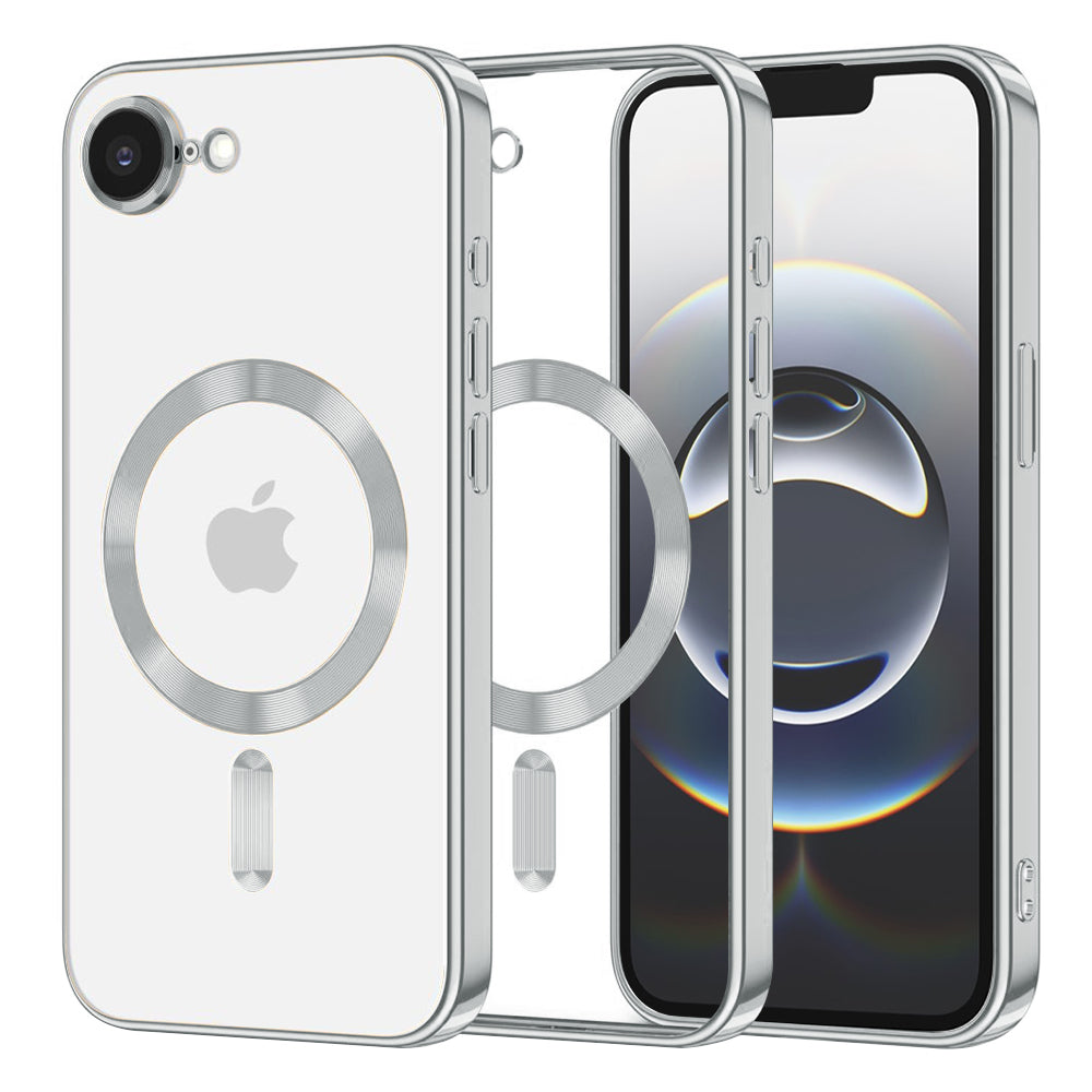 Husă transparentă Techsuit Luxury Crystal MagSafe iPhone 16e / 17e – Argintiu – imagine 3