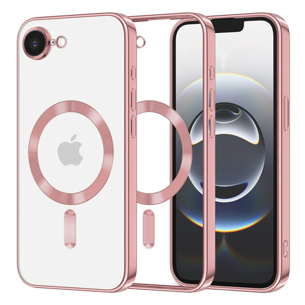 Husă transparentă Techsuit Luxury Crystal MagSafe iPhone 16e / 17e – Roz – imagine 2