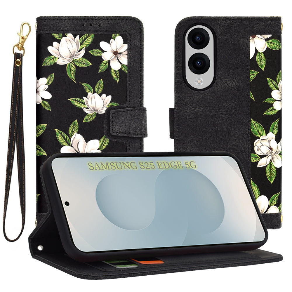Husă flip Techsuit FlipCraft Galaxy S25 Edge – Model floral – imagine 12