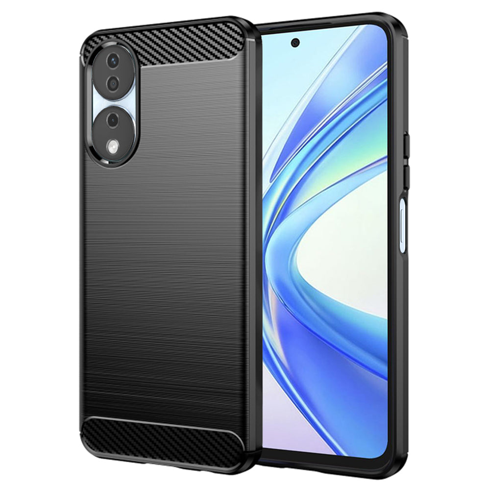Husă Honor X7b / X7b 5G / 90 Smart Techsuit Carbon Silicone, negru – imagine 1