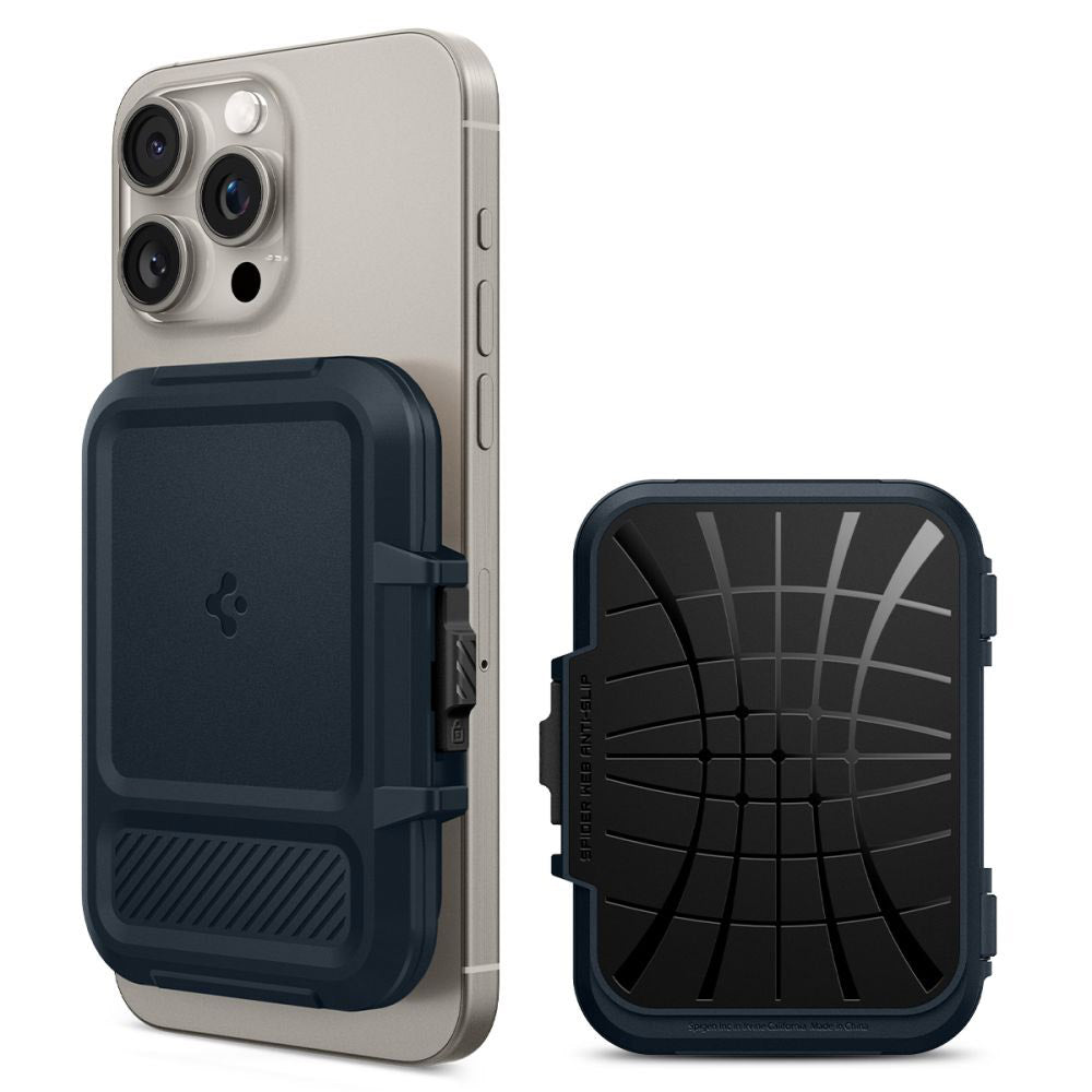 Portofel MagSafe Spigen Lock Fit – Gri (Metal Slate) – imagine 1