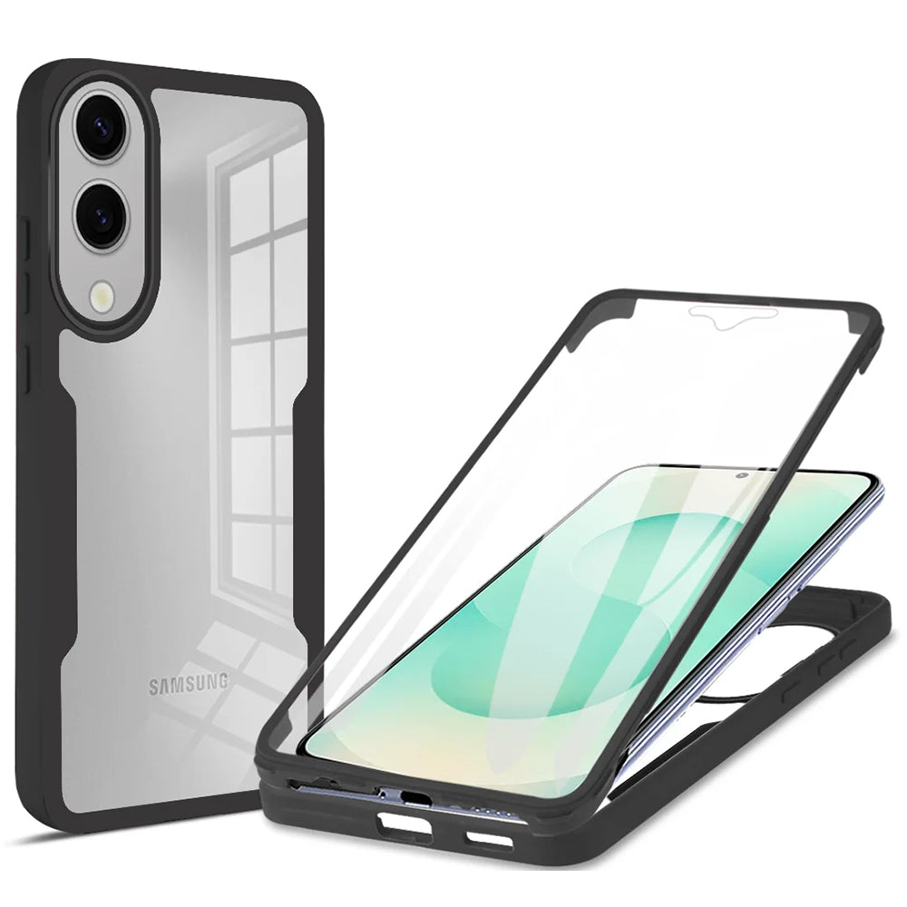 Husă 360 Techsuit ColorVerse cu folie de ecran Galaxy S25 Edge – Negru – imagine 4
