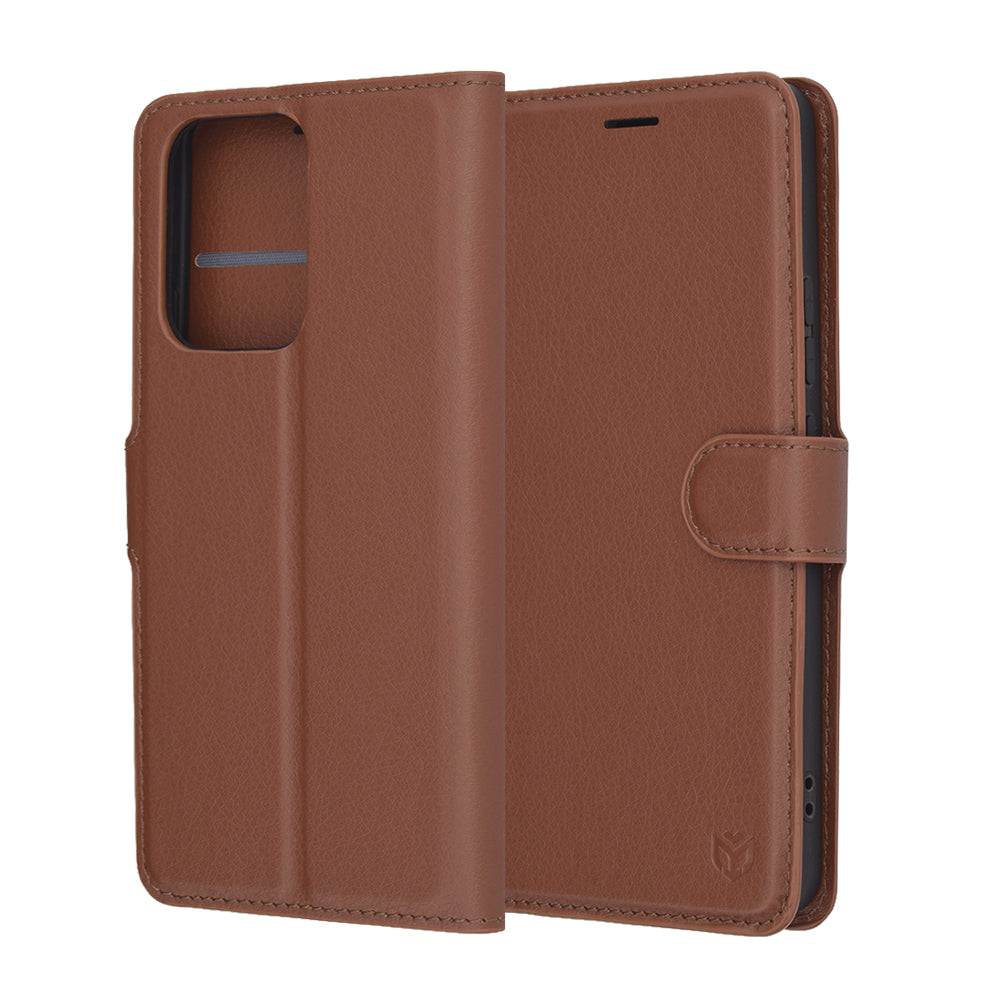 Husă tip portofel Techsuit Leather Folio Oppo Reno13 F 4G, maro – imagine 6