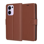 Husă tip portofel Techsuit Leather Folio Oppo Reno13 F 4G, maro – imagine 1
