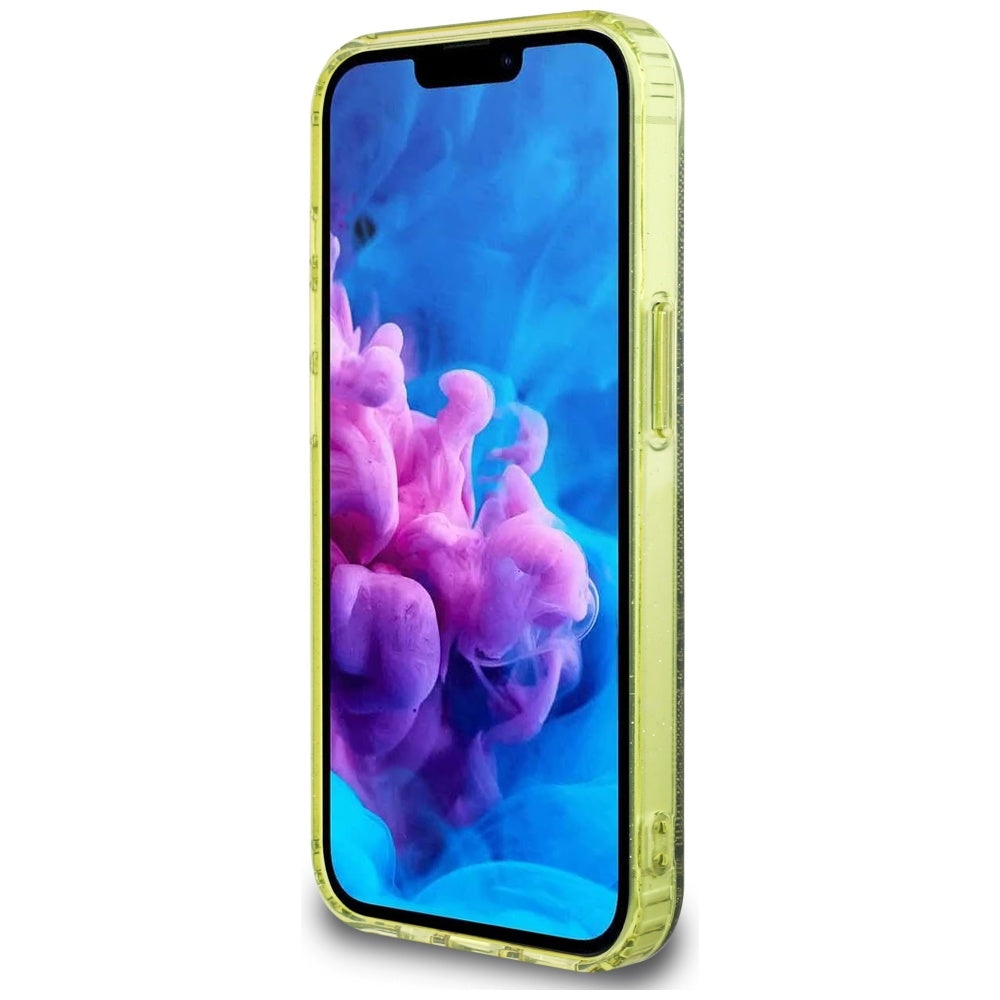 Husă Guess iPhone 16e IML Metal Glitter 4G Circle Triangle, maro – imagine 5