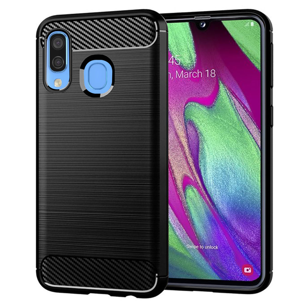 Husă Techsuit Carbon Silicone Galaxy A40 – imagine 1