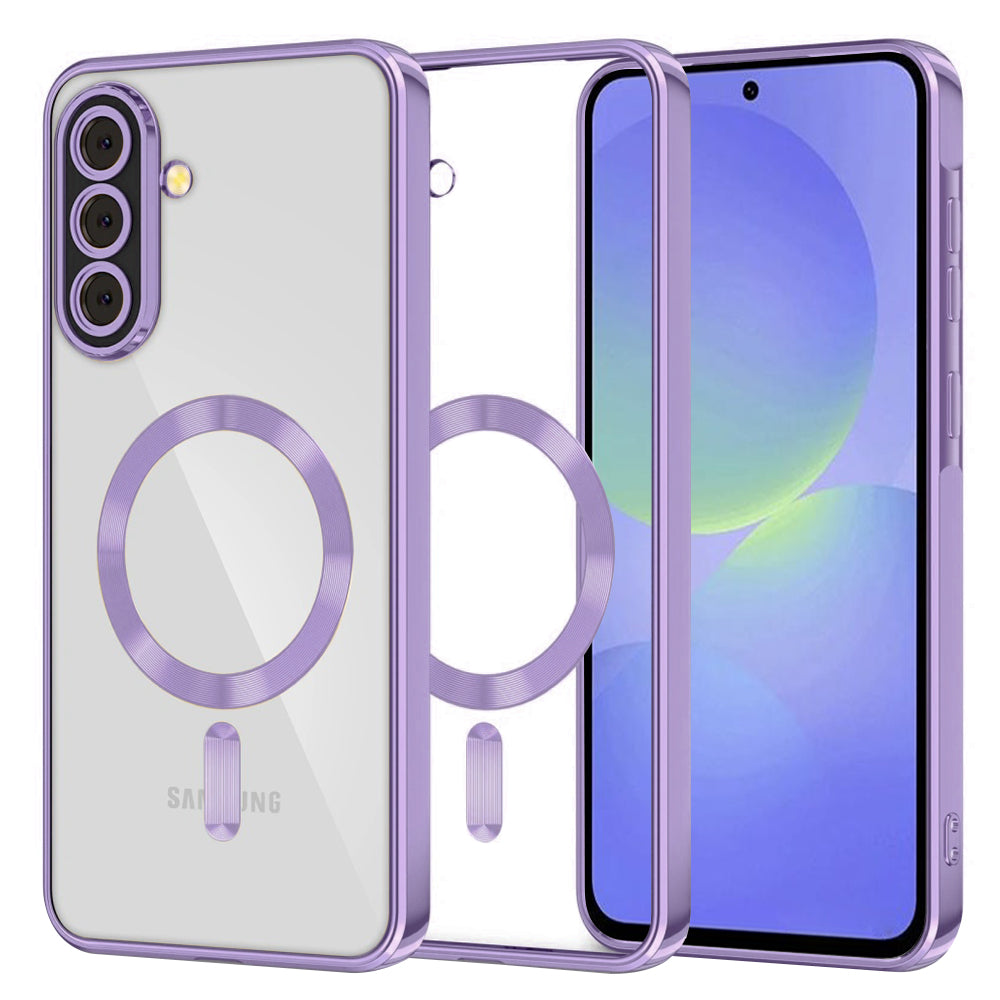 Husă transparentă Techsuit Luxury Crystal MagSafe Galaxy A36 5G – Mov deschis – imagine 9
