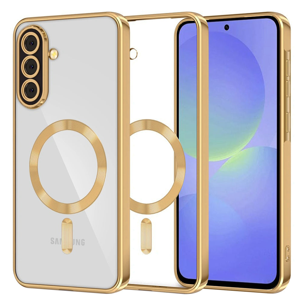 Husă transparentă Techsuit Luxury Crystal MagSafe Galaxy A36 5G – Auriu – imagine 4
