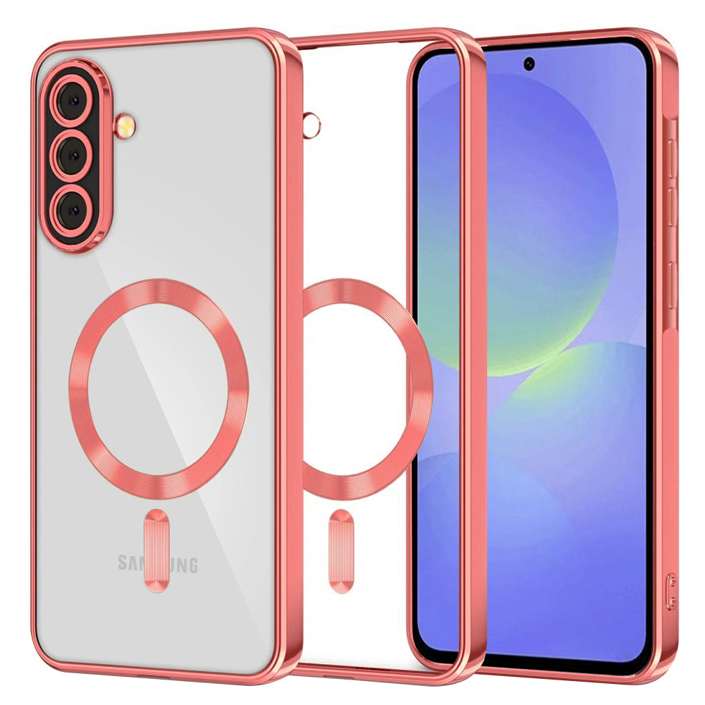 Husă transparentă Techsuit Luxury Crystal MagSafe Galaxy A36 5G – Roșu – imagine 2