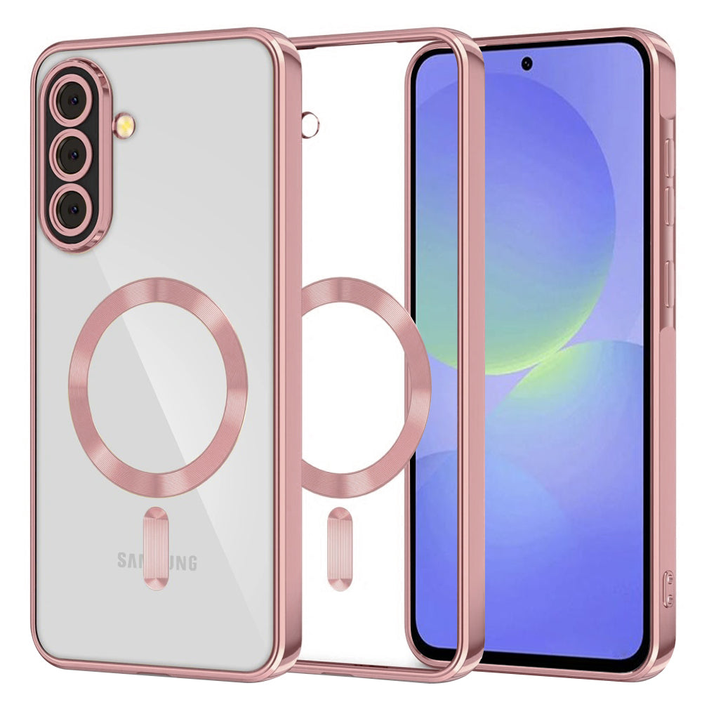 Husă transparentă Techsuit Luxury Crystal MagSafe Galaxy A36 5G – Roz – imagine 1