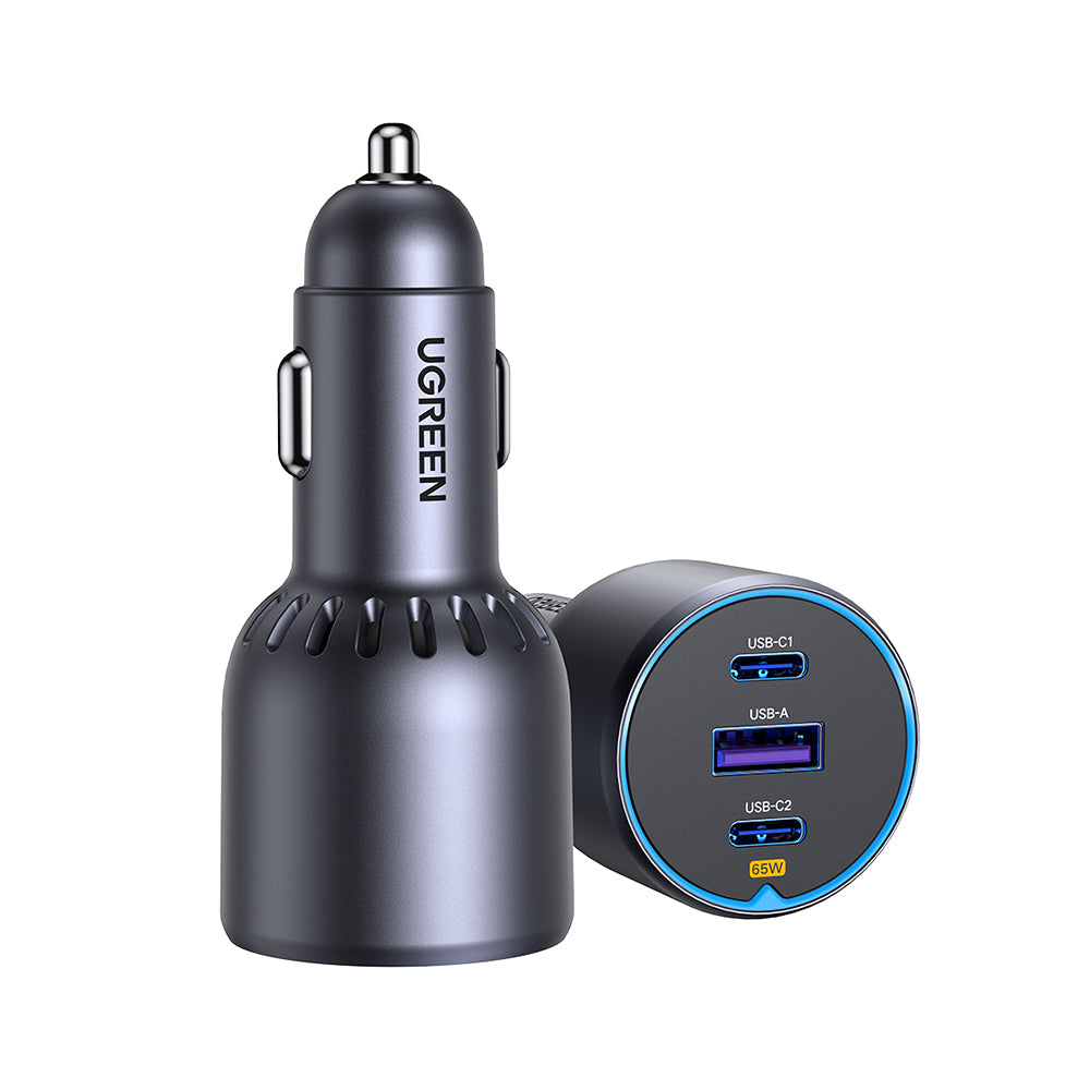 Încărcător auto Ugreen EC703 75W, 2x USB-C + USB-A – imagine 1