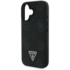 Husă Guess iPhone 16 Peony Grained Hot Stamp Triangle MagSafe, negru – imagine 5