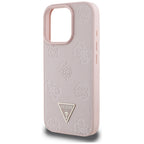 Husă Guess iPhone 16 Pro Peony Grained Hot Stamp Triangle MagSafe, roz – imagine 5