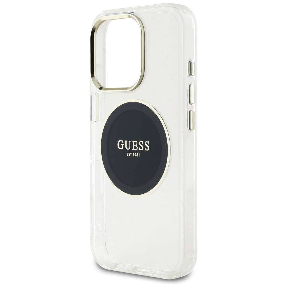 Husă Guess iPhone 16 Pro IML Metal Colored Circle MagSafe, negru – imagine 4