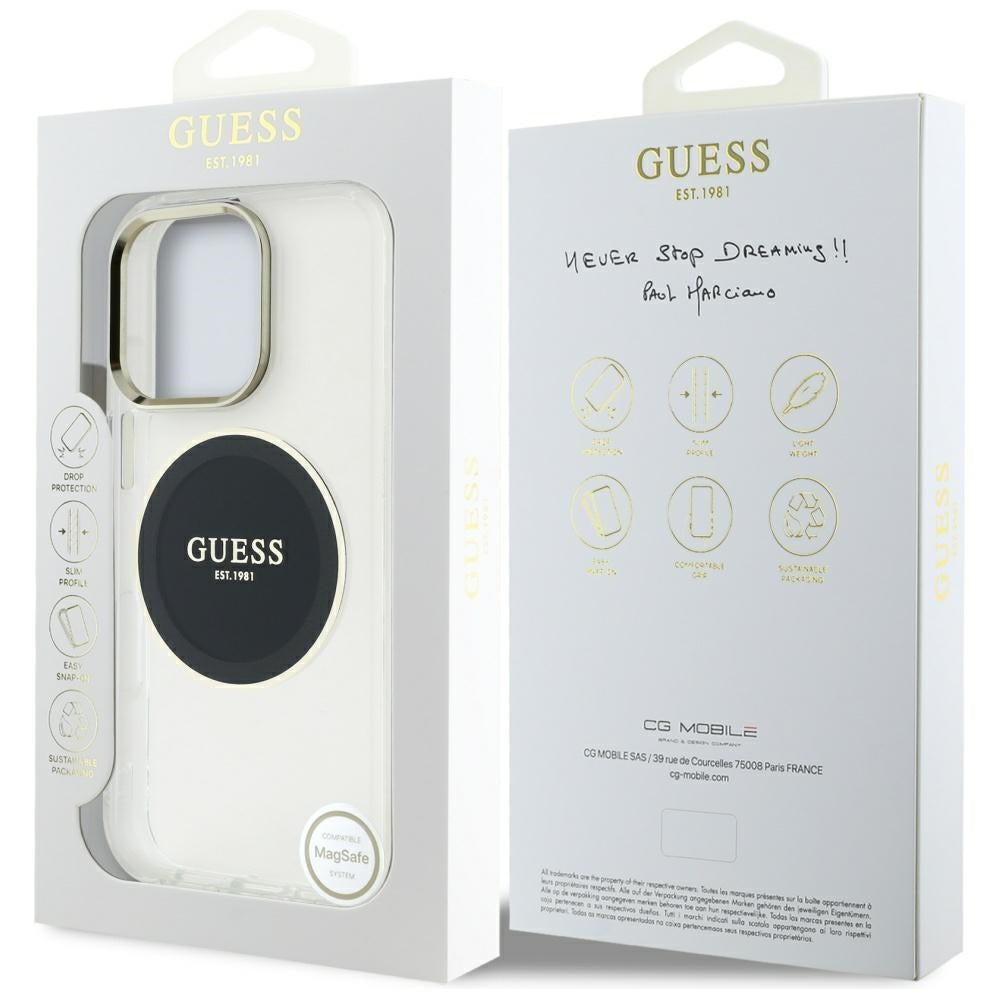 Husă Guess iPhone 16 Pro IML Metal Colored Circle MagSafe, negru – imagine 7